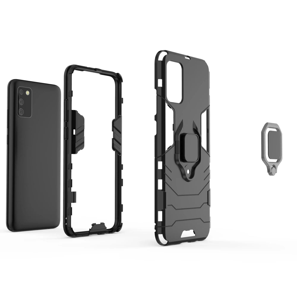 Ring Armor robust hybrid case cover + magnetisk holder til Samsung Galaxy A03s (166.5) sort