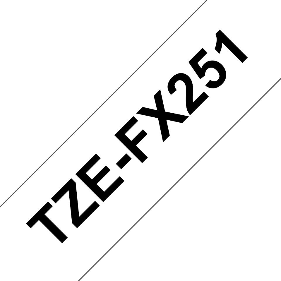 Brother TZE-FX251 etiketbånd Sort på hvid
