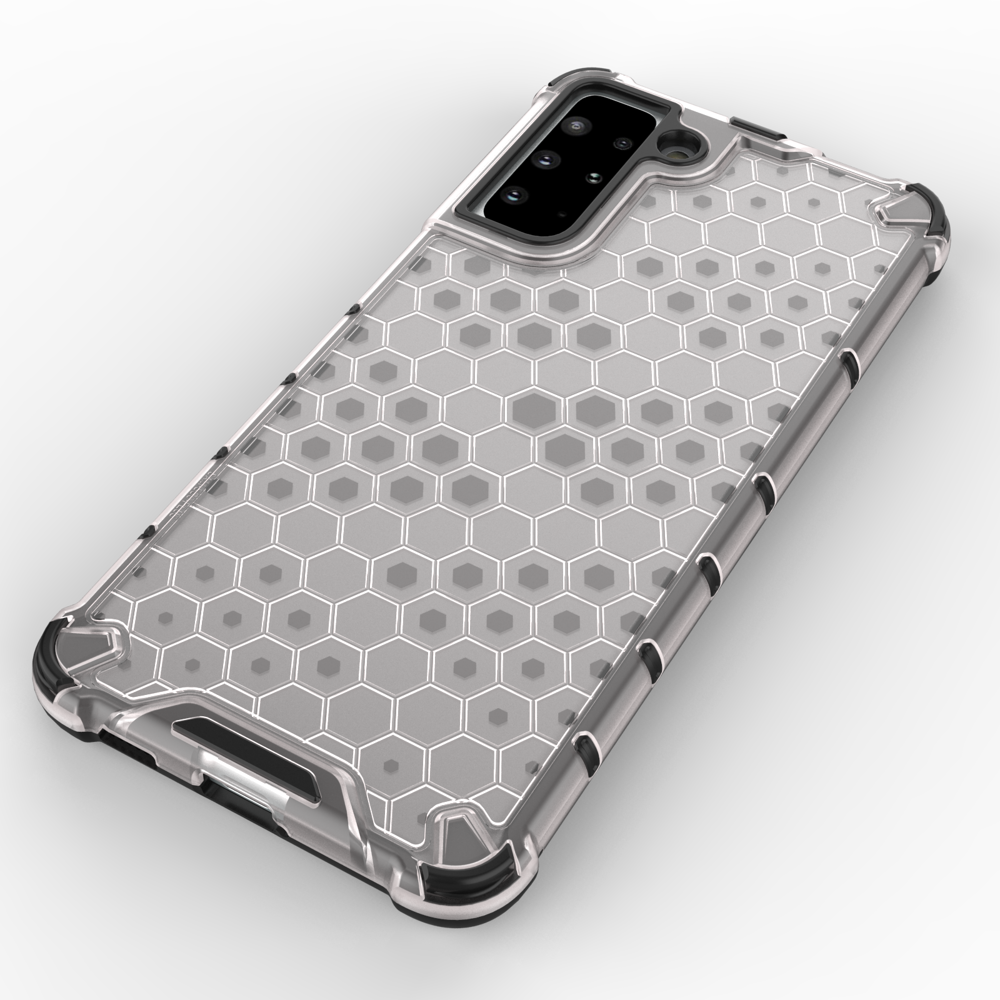 Honeycomb case pansret cover med en gel ramme til Samsung Galaxy S22 + (S22 Plus) blå