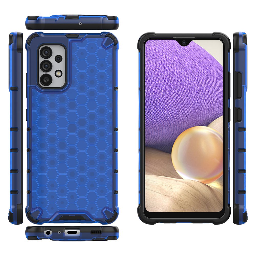 Honeycomb case pansret cover med en gel ramme til Samsung Galaxy A03s (166.5) blå