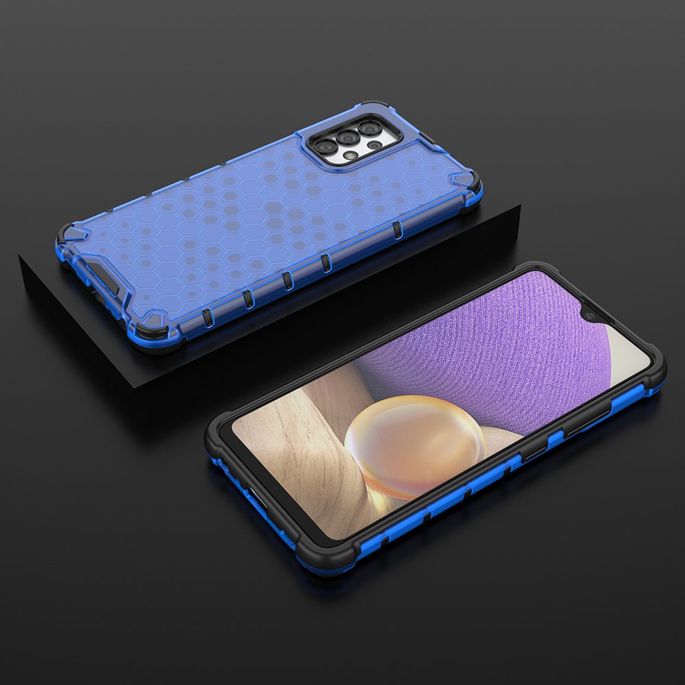 Honeycomb case pansret cover med en gel ramme til Samsung Galaxy A03s (166.5) blå
