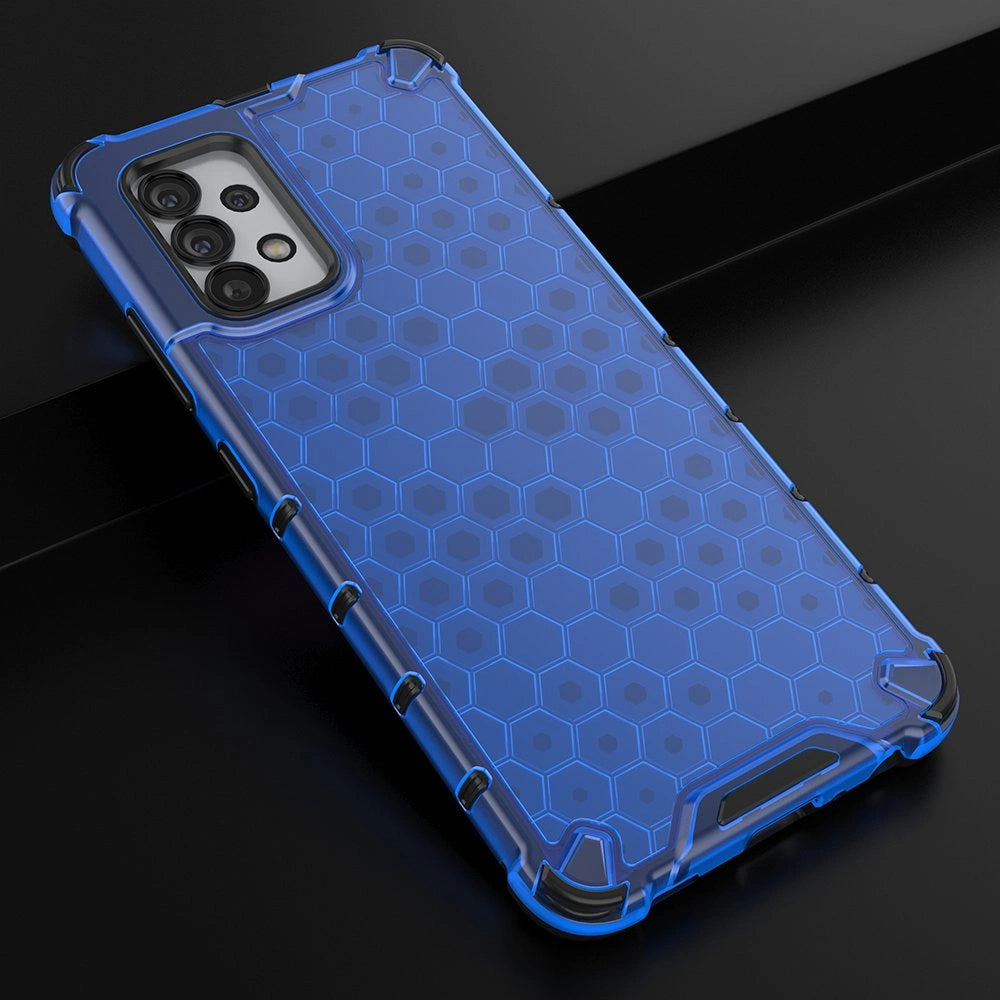 Honeycomb case pansret cover med en gel ramme til Samsung Galaxy A03s (166.5) blå