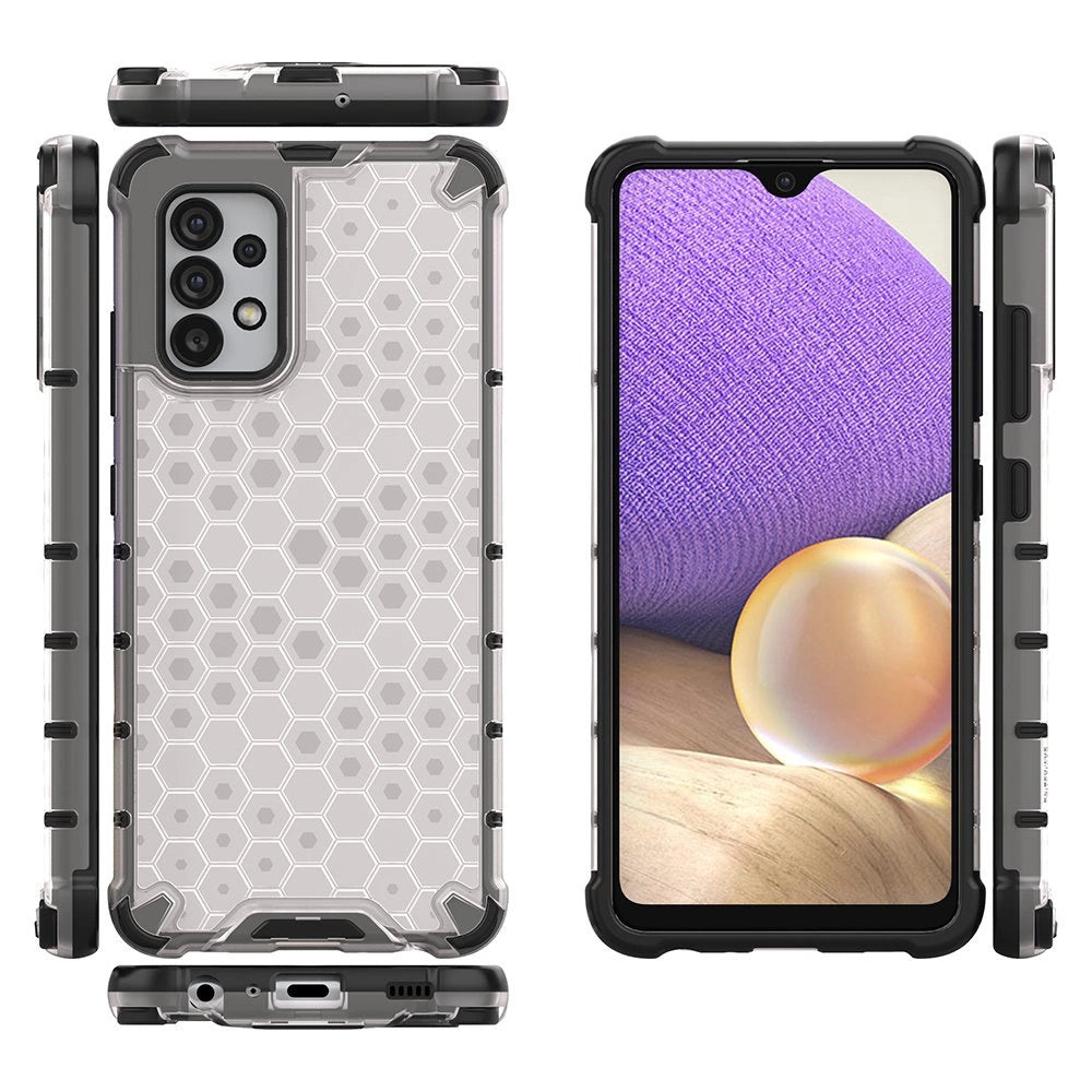 Honeycomb case pansret cover med en gel ramme til Samsung Galaxy A13 5G gennemsigtig