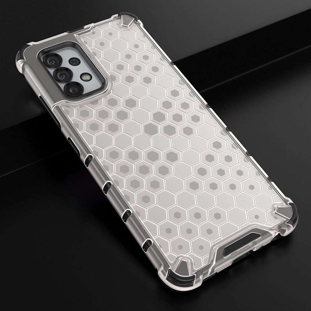 Honeycomb case pansret cover med en gel ramme til Samsung Galaxy A13 5G gennemsigtig