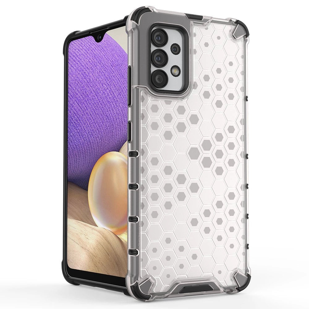 Honeycomb case pansret cover med en gel ramme til Samsung Galaxy A13 5G gennemsigtig