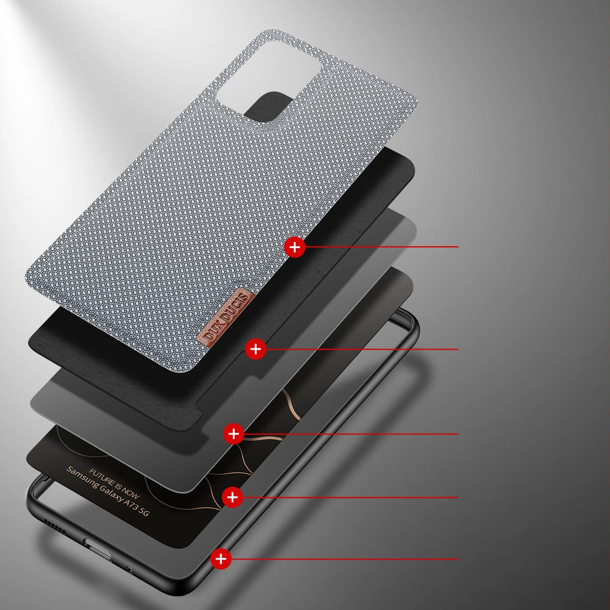 Dux Ducis Fino case er lavet af nylon materiale til Samsung Galaxy A73 blå