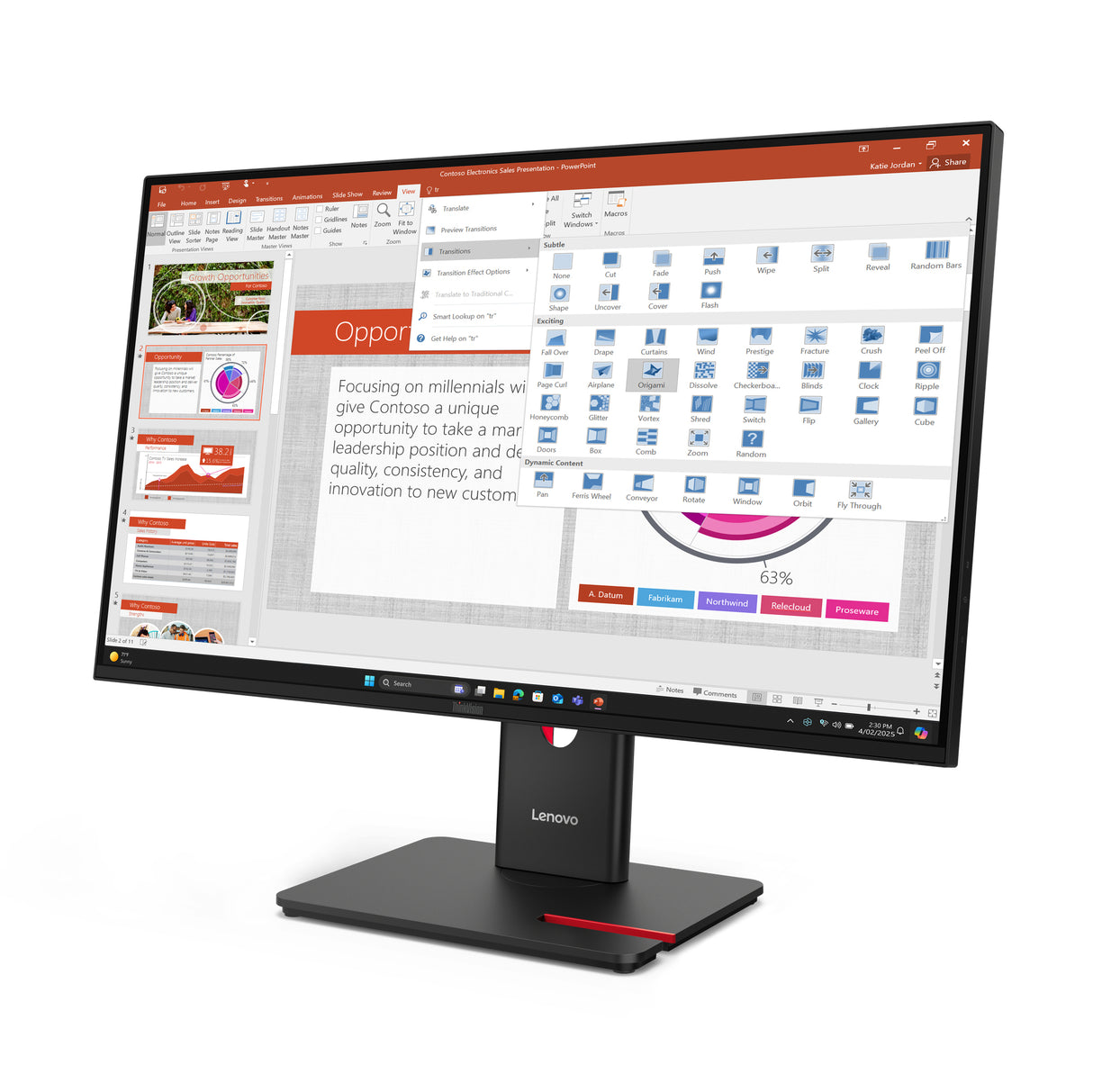 Lenovo ThinkVision T27-40 LED display 68,6 cm (27") 1920 x 1080 pixel Fuld HD Sort