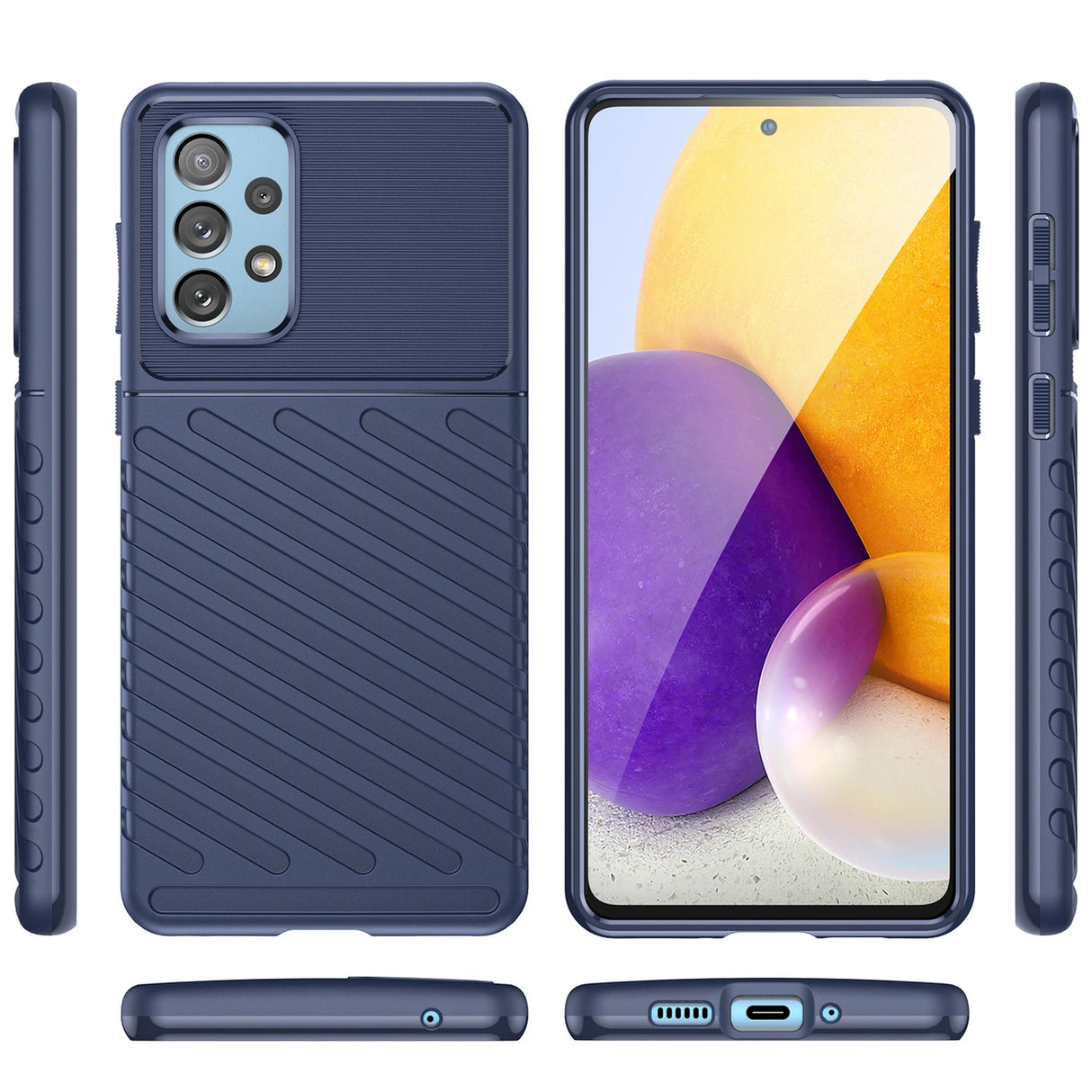 Thunder Case fleksible pansrede cover til Samsung Galaxy A73 blå