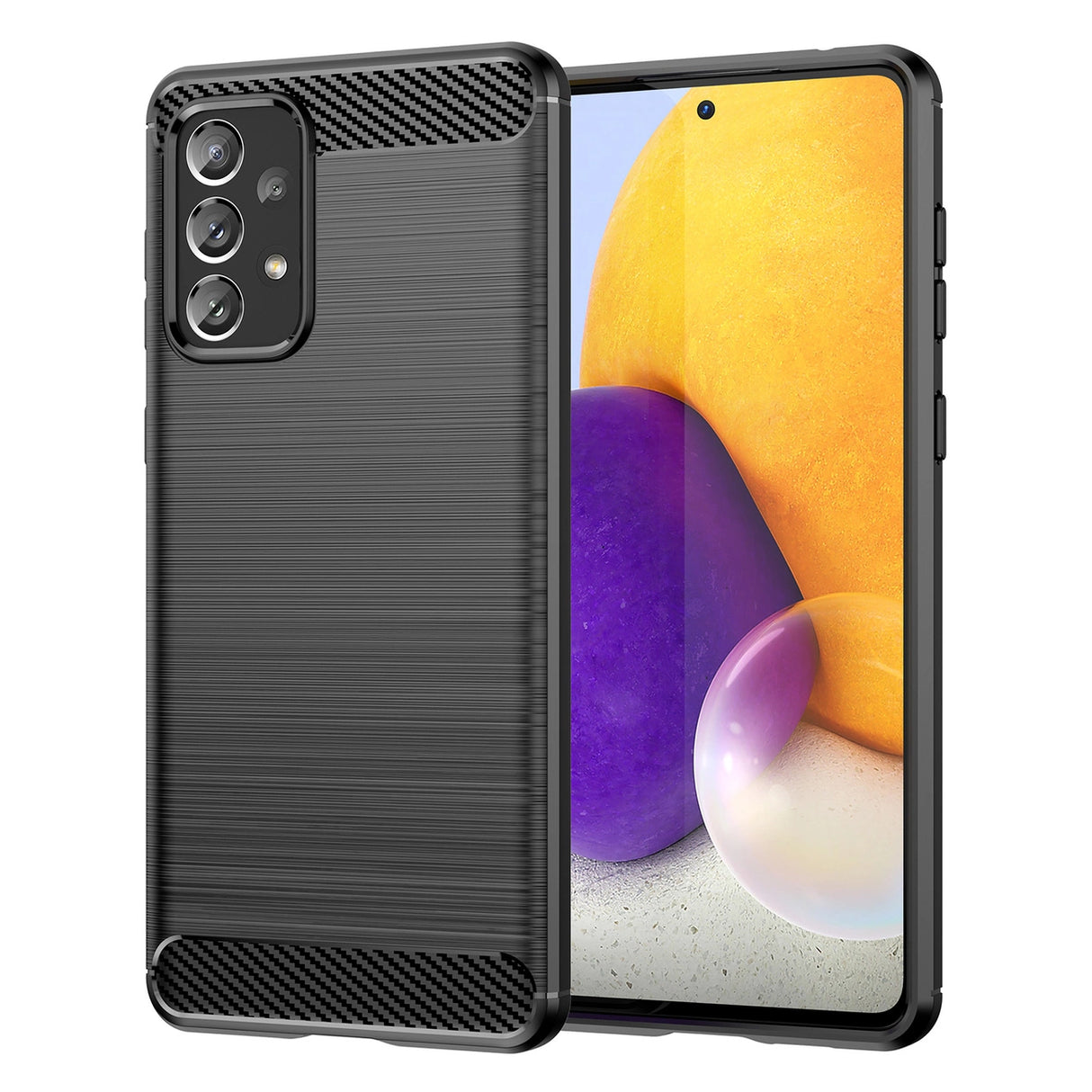 Carbon Case Fleksibel TPU-dæksel til Samsung Galaxy A73 sort