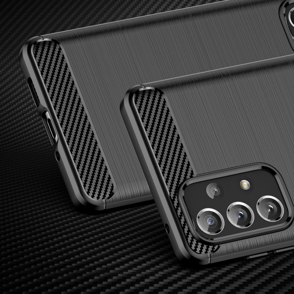 Carbon Case Fleksibel TPU-dæksel til Samsung Galaxy A73 sort