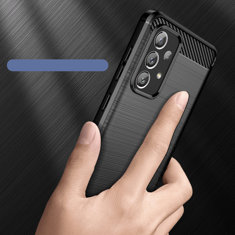 Carbon Case Fleksibel TPU-omslag til Samsung Galaxy A73 sort