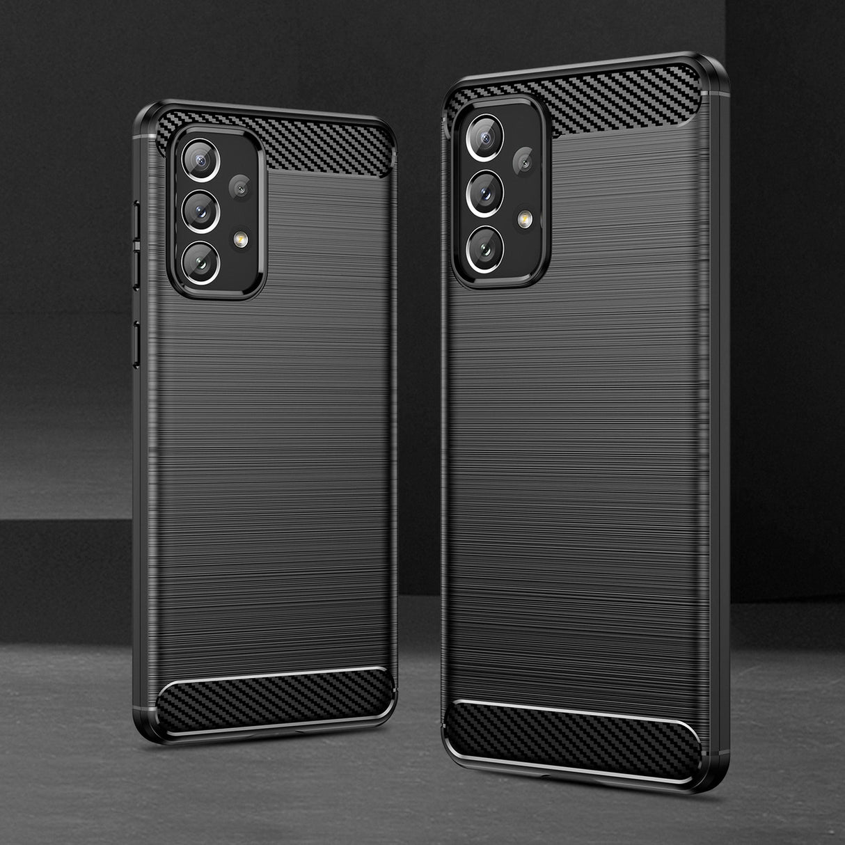 Carbon Case Fleksibel TPU-dæksel til Samsung Galaxy A73 sort