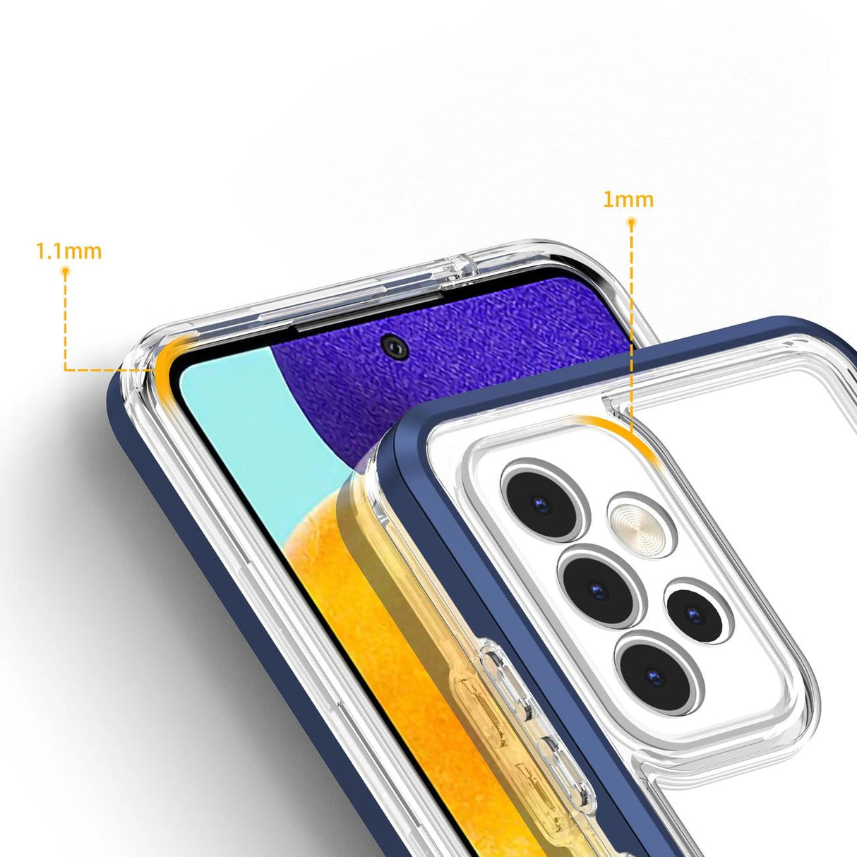 Clear 3in1 Case til Samsung Galaxy A73 Frame Cover Gel Blue