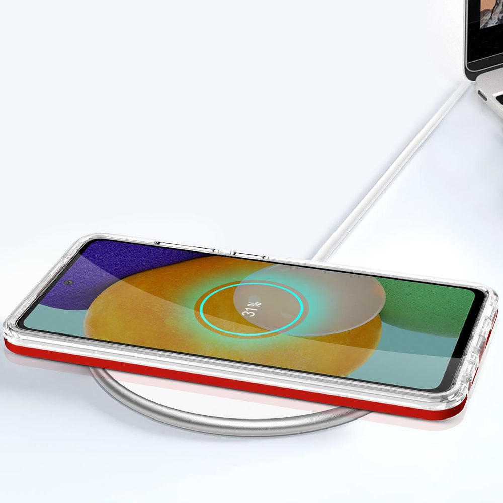 Klar 3in1 Case til Samsung Galaxy A73 Frame Cover Gel Red