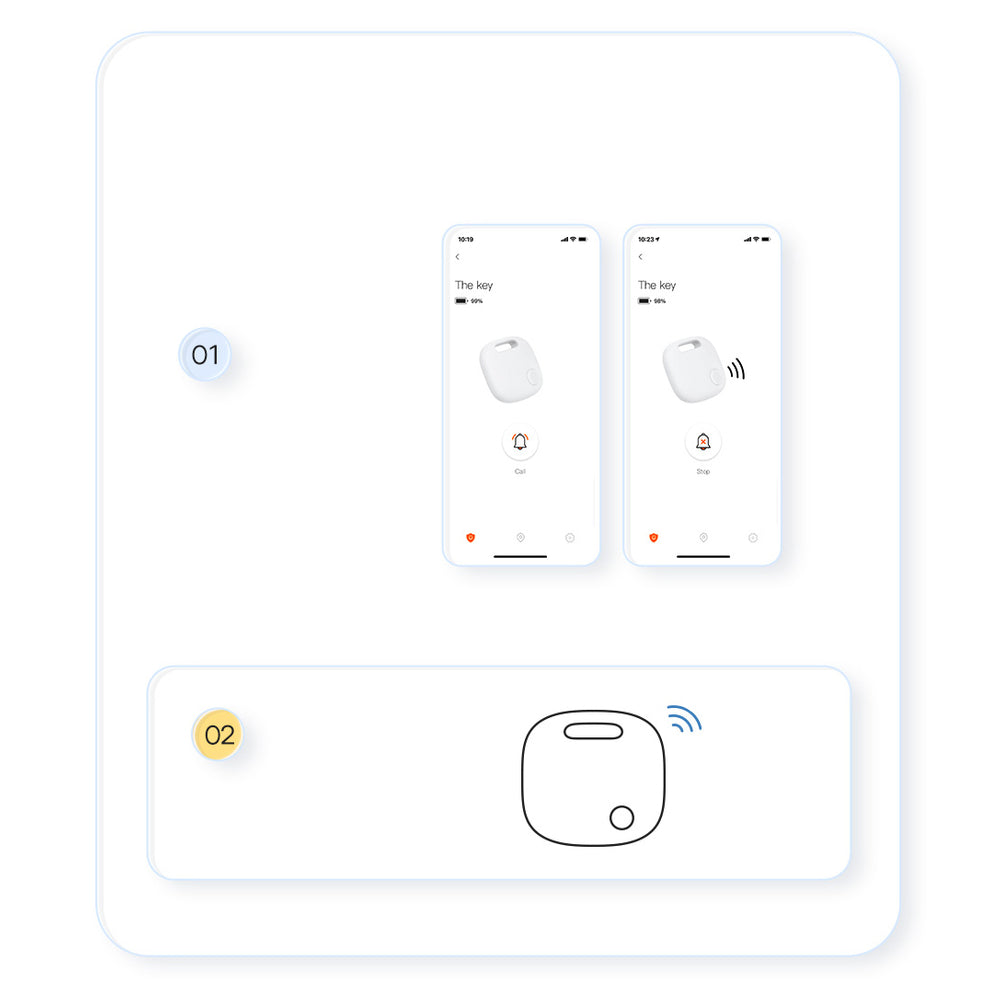 Baseus T2 Pro smart GPS tracker til børns håndtaske nøgler hvid (FMTP000002)