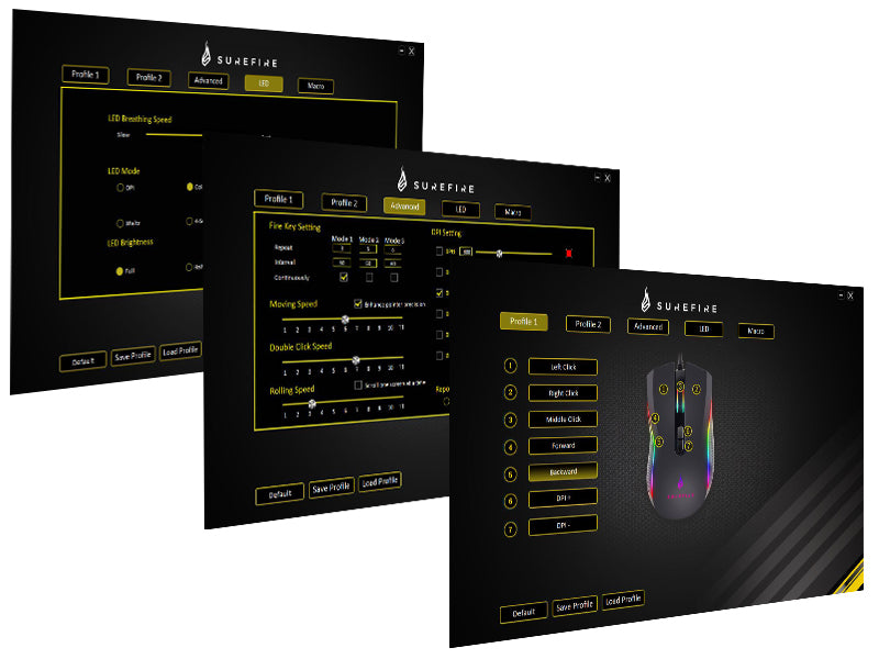 SureFire Hawk Claw mus Spil Højre hånd USB Type-A Optisk 6400 dpi
