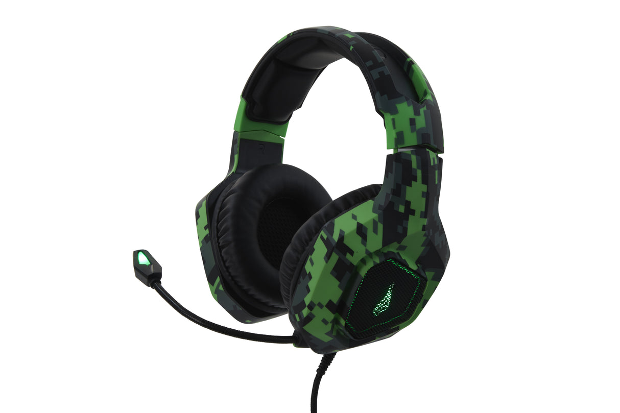 SureFire Skirmish Headset Ledningsført Spil USB Type-A Sort, Camouflage, Grøn