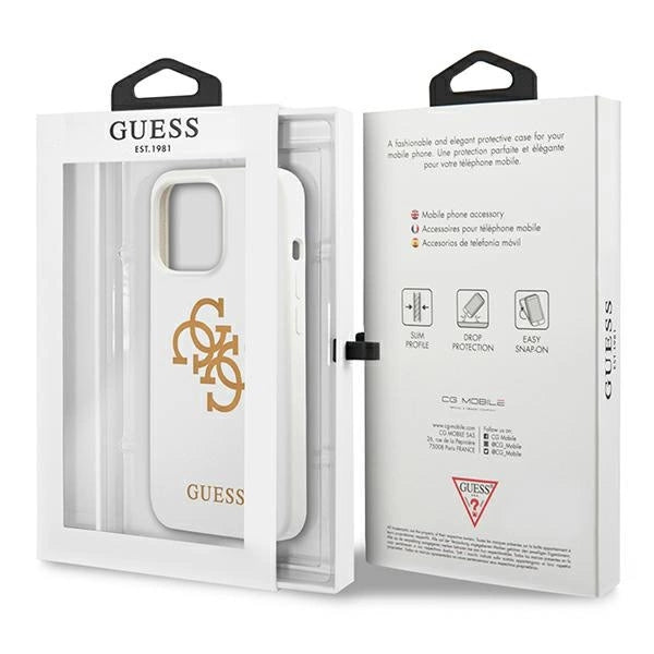 Guess GUHCP13LLS4GGWH iPhone 13 Pro / 13 6,1" hvid/hvid hard case Silikon 4G Logo