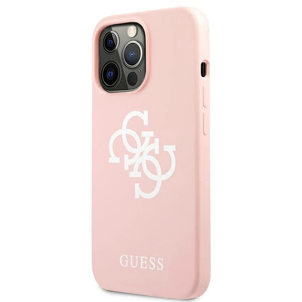 Guess GUHCP13LLS4GWPI iPhone 13 Pro / 13 6.1" pink/pink hard case Silikon 4G Logo