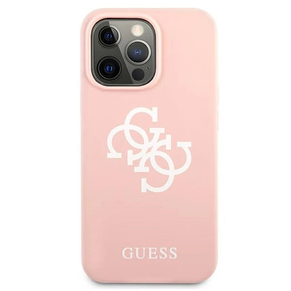 Guess GUHCP13LLS4GWPI iPhone 13 Pro / 13 6.1" pink/pink hard case Silikon 4G Logo