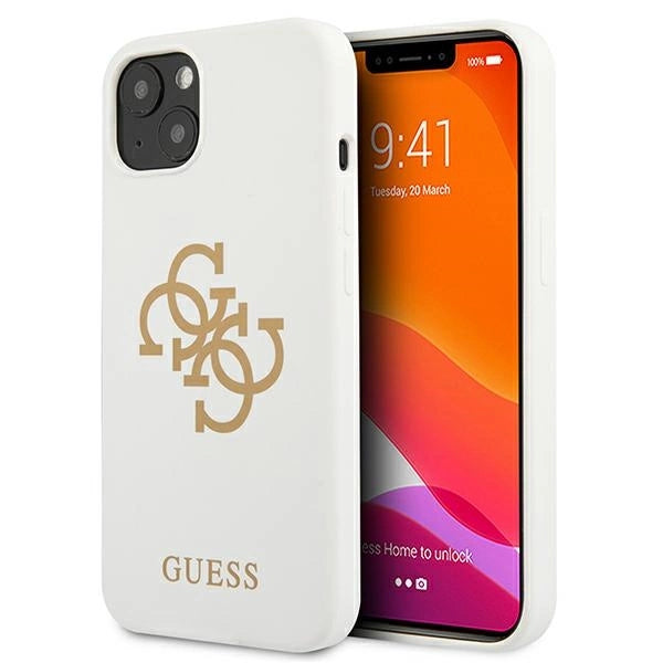 Guess GUHCP13SLS4GGWH iPhone 13 mini 5.4" hvid/hvid hard case Silikon 4G Logo