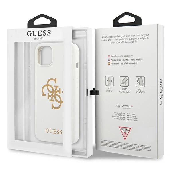 Guess GUHCP13SLS4GGWH iPhone 13 mini 5.4" hvid/hvid hard case Silikon 4G Logo