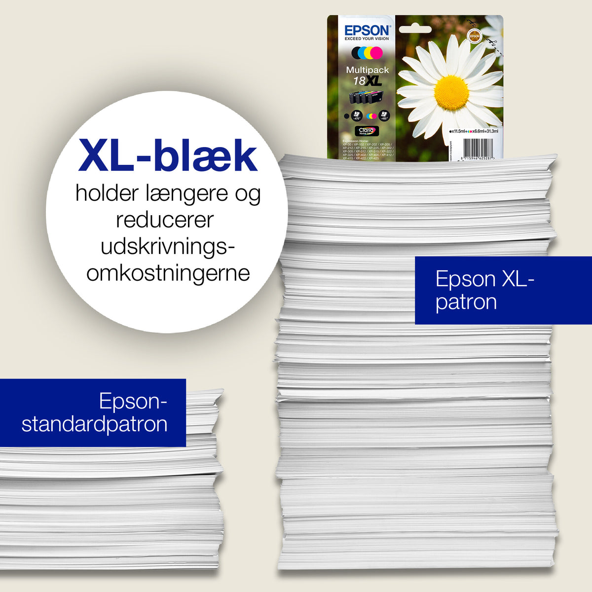 Epson Daisy 18XL marguerit Claria Home enkeltpakke cyan blæk