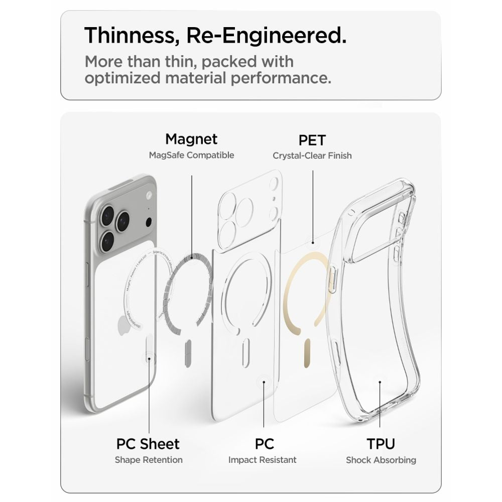 Spigen Ultra Hybrid Magsafe Iphone 17 Pro Max / 18 Pro Max Klar/Guld