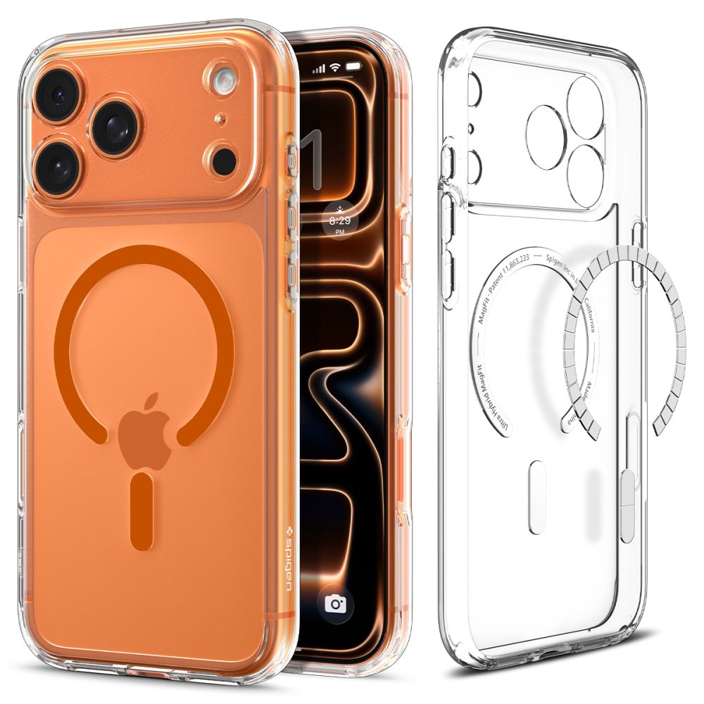 Spigen Ultra Hybrid Magsafe Iphone 17 Pro Max Klar/Orange