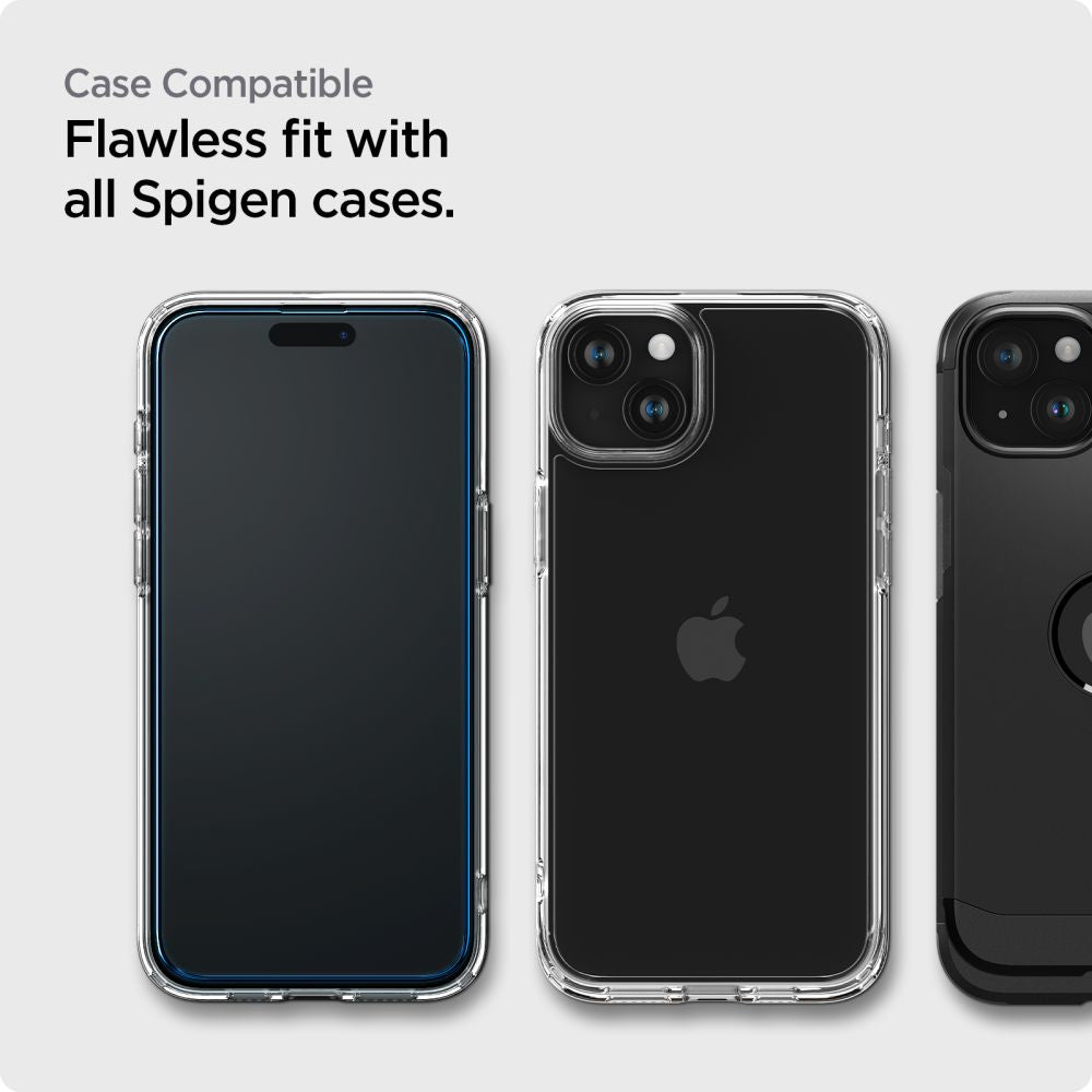 Hærdet Glas Spigen Alm Glass Fc 2 Pack Iphone 15 Sort