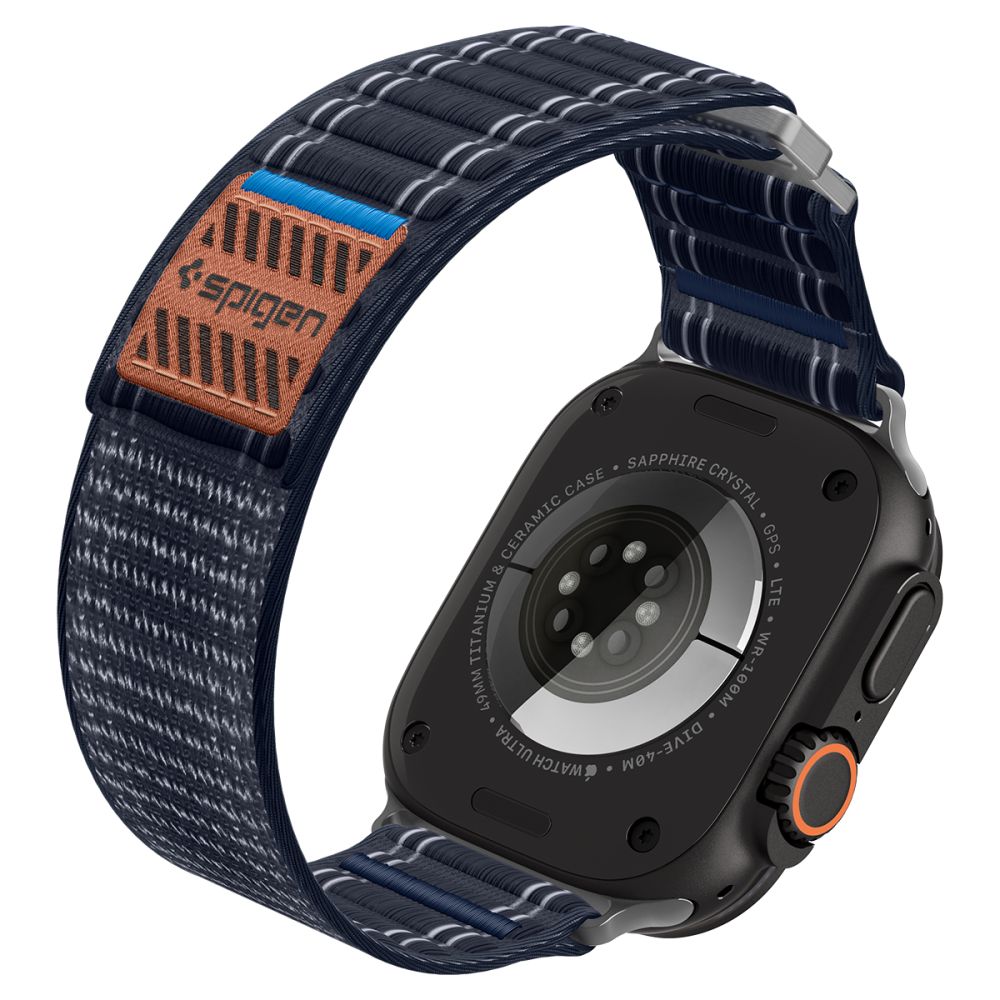 Spigen Wbf0 Remmen Til Apple Watch 8 / 9 / 10 / 11 / 12 / Se / Ultra (44 / 45 / 46 / 49 Mm) Marineblå