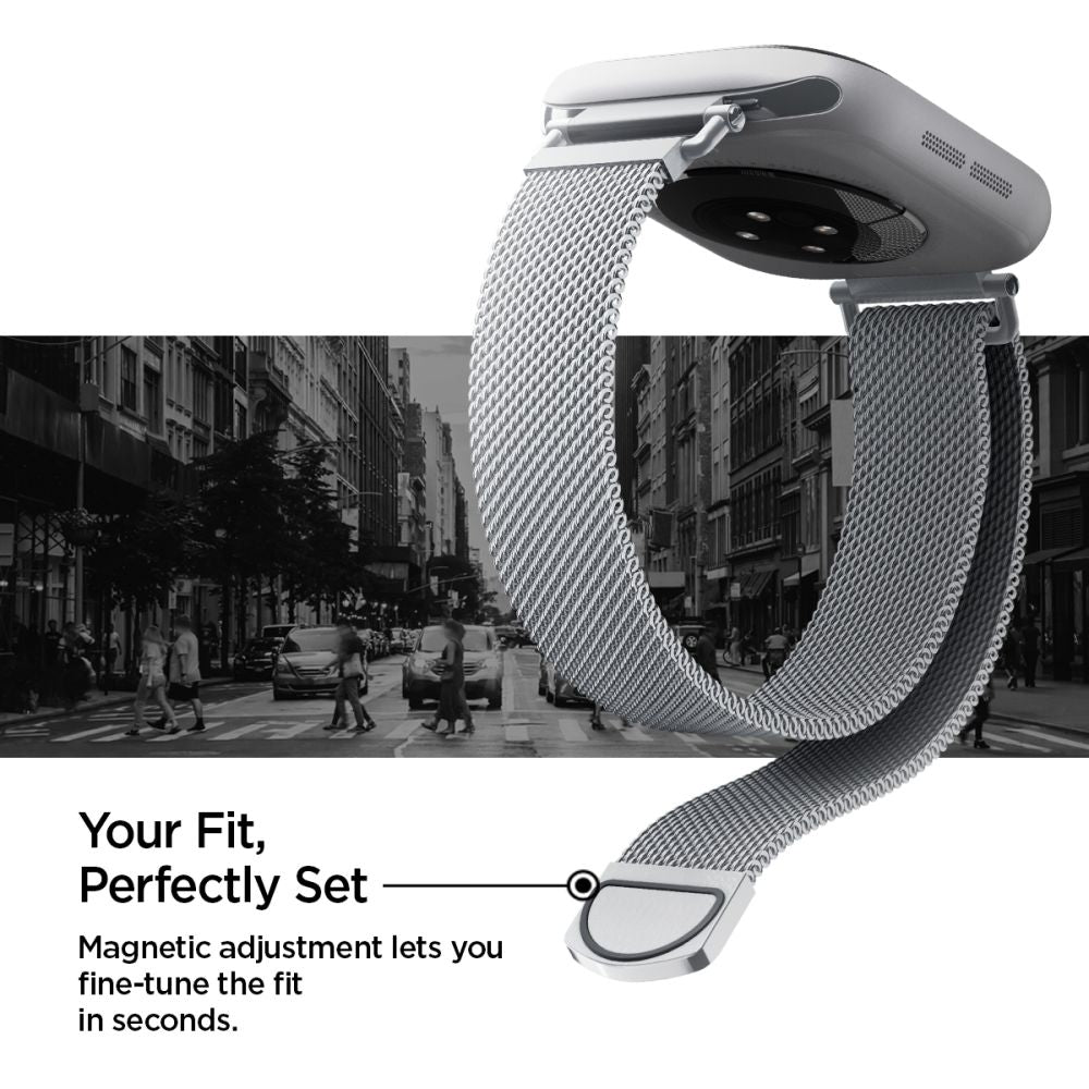 Spigen Wbm4 Remmen Til Apple Watch 8 / 9 / 10 / 11 / 12 / Se (40 / 41 / 42 Mm) Sølv