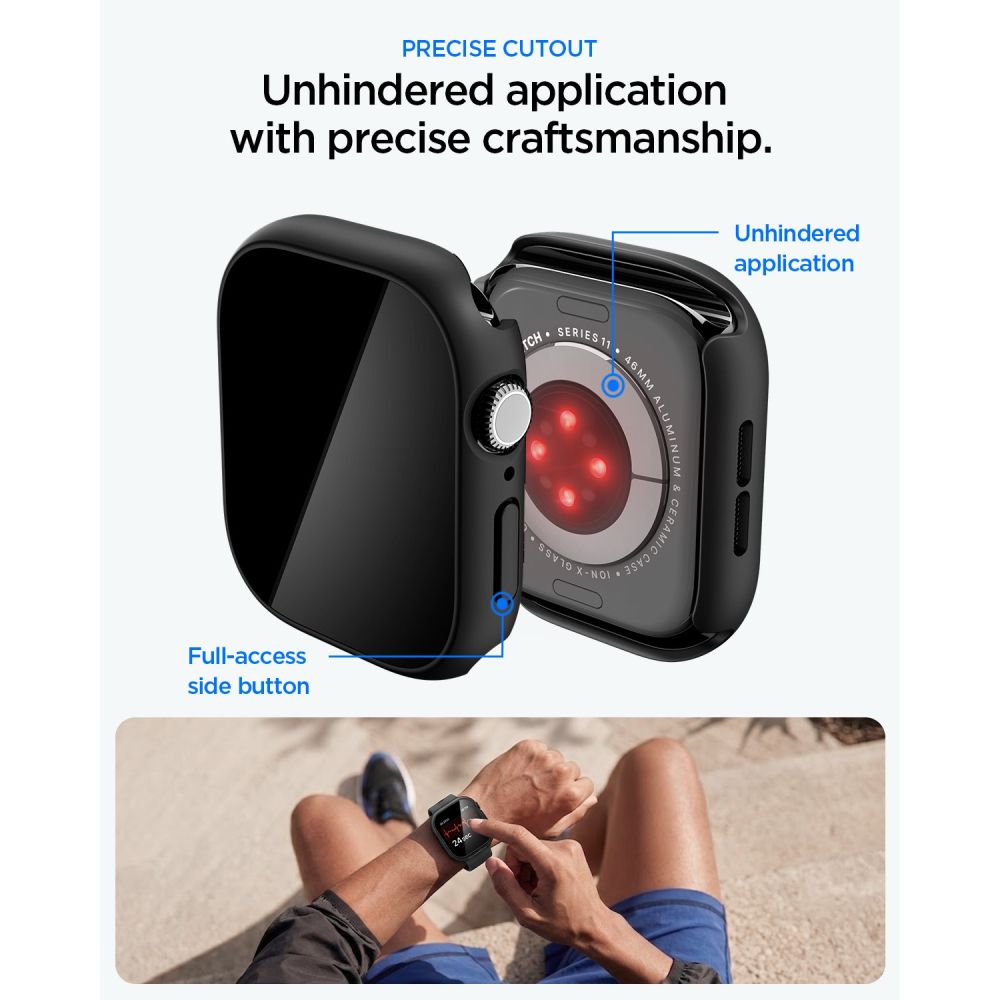 Spigen Thin Fit 360 Apple Watch 10/11 (46 Mm) Sort