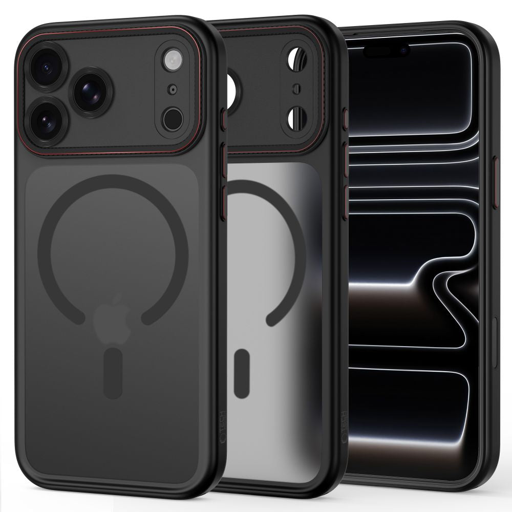 Tech Protect Magcam Magsafe Iphone 17 Pro Max / 18 Pro Max Mat Sort/Rød