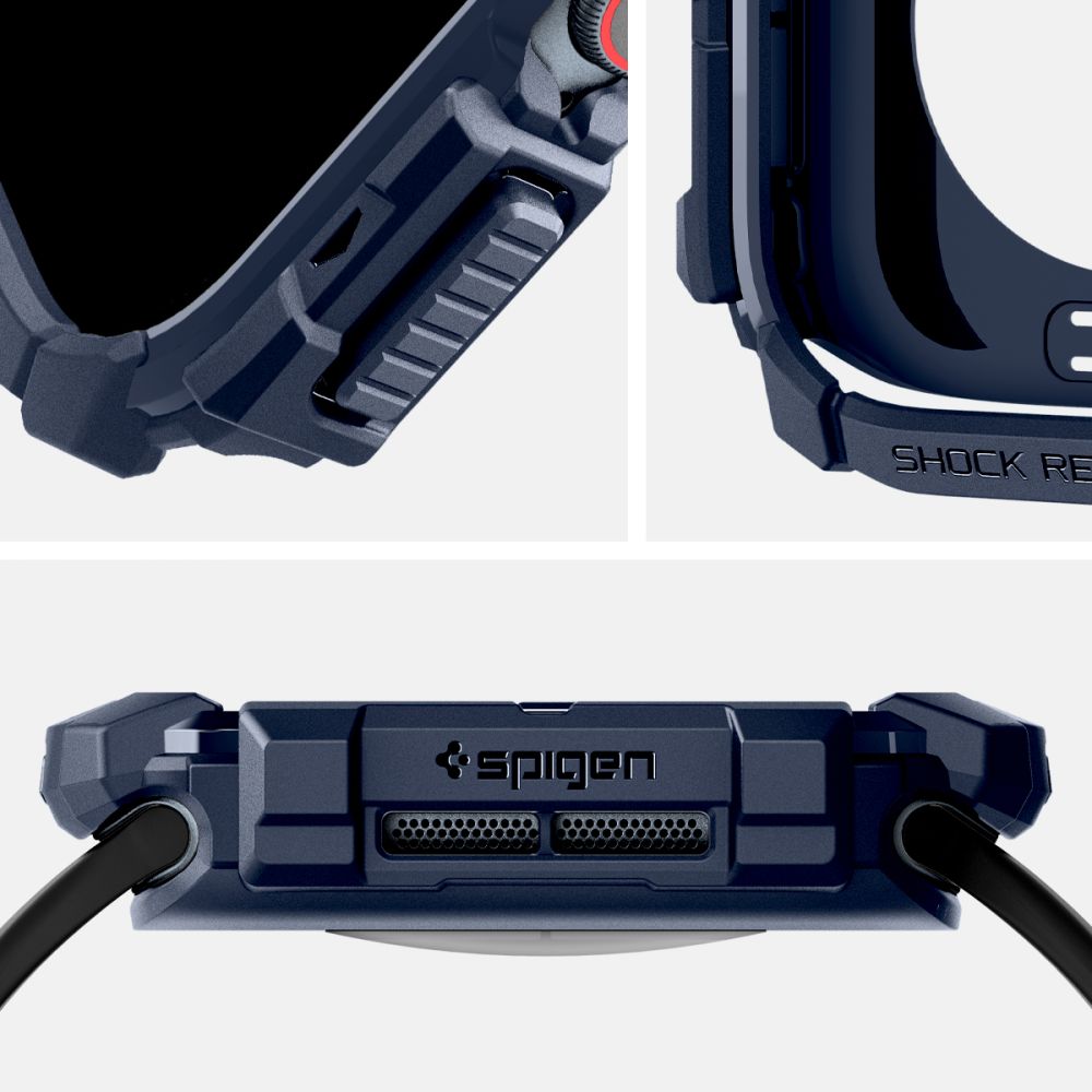 Spigen Rugged Armor Apple Watch 10/11 (46 Mm) Marineblå