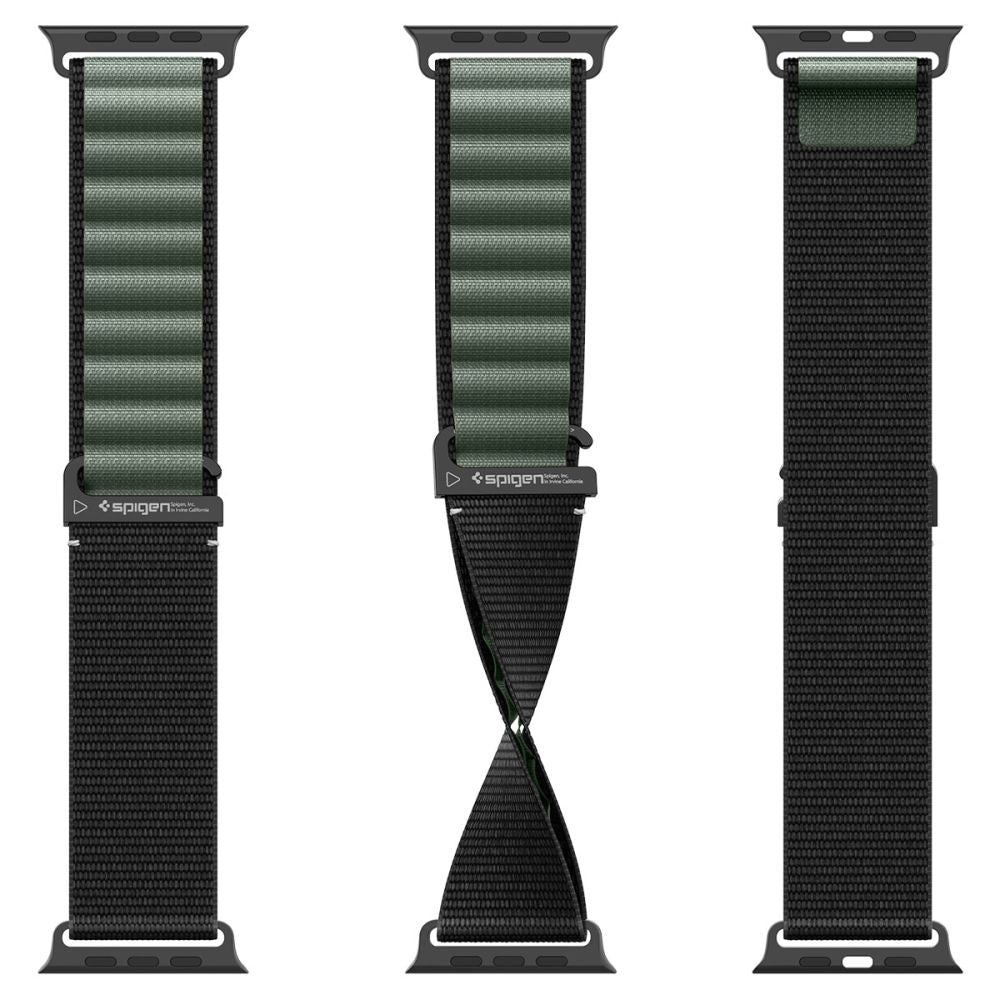 Spigen Wbf1 Remmen Til Apple Watch 8 / 9 / 10 / 11 / 12 / Se / Ultra (44 / 45 / 46 / 49 Mm) Sort/Grøn