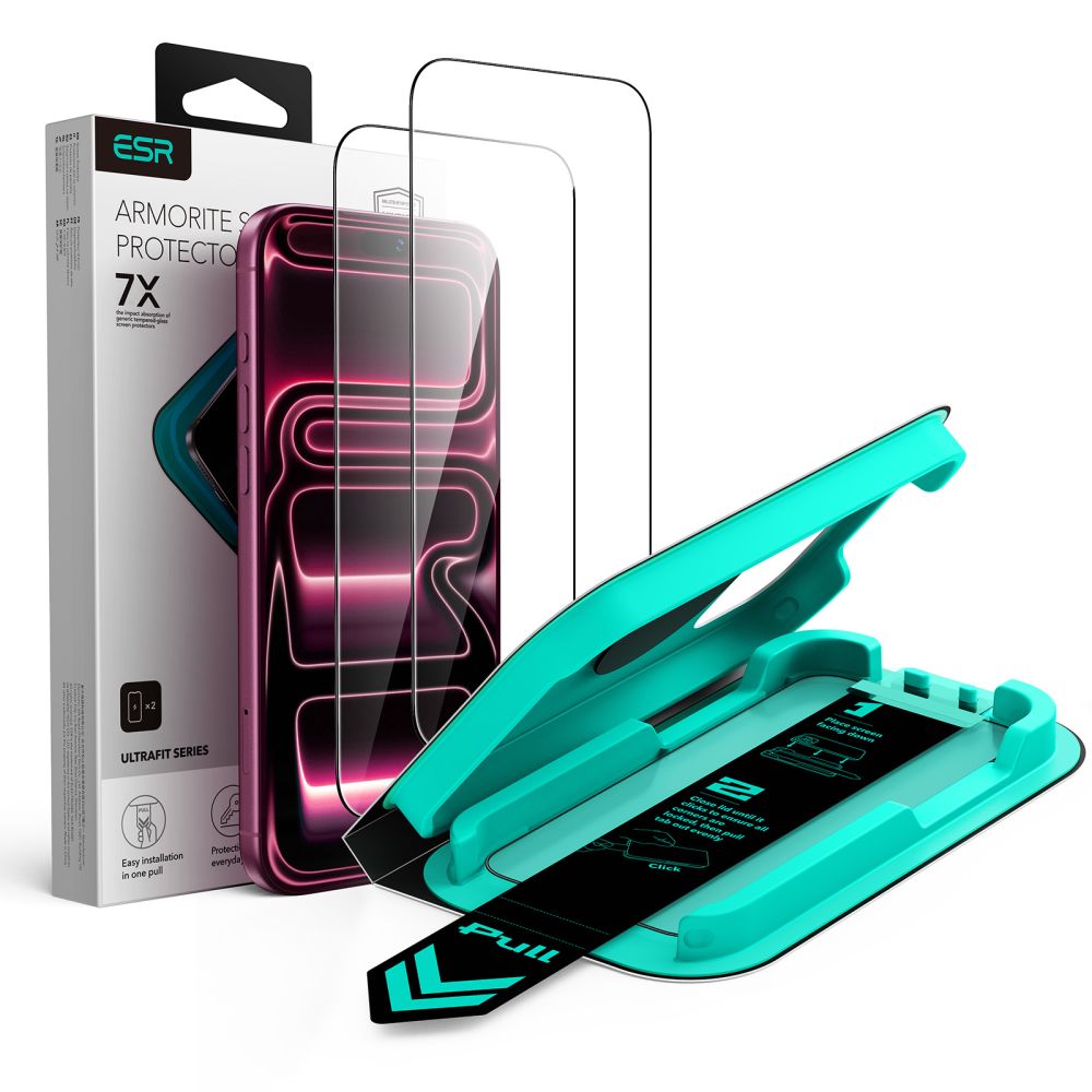 Hærdet Glas Esr Ultrafit Armorite Hærdet Glas 2 Pack Iphone 17 Pro Max / 18 Pro Max Sort