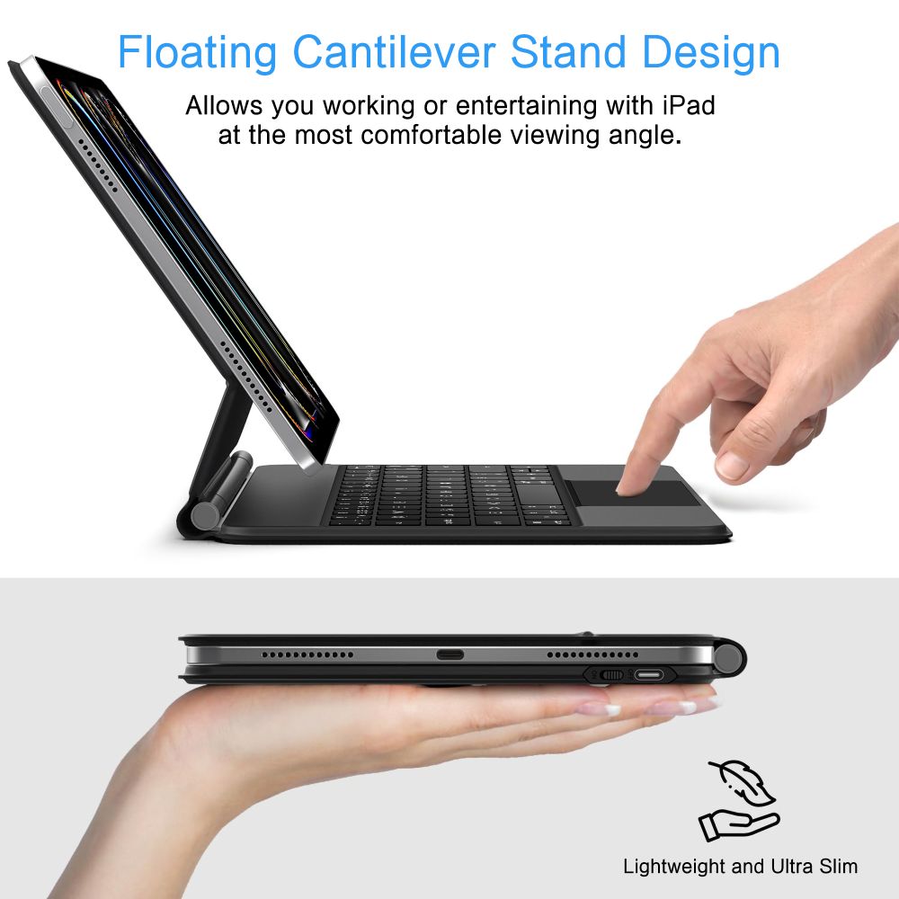 Tech Protect Smartcase Magnetisk + Tastatur Ipad Pro 13” 7/8 2024 2025 Sort