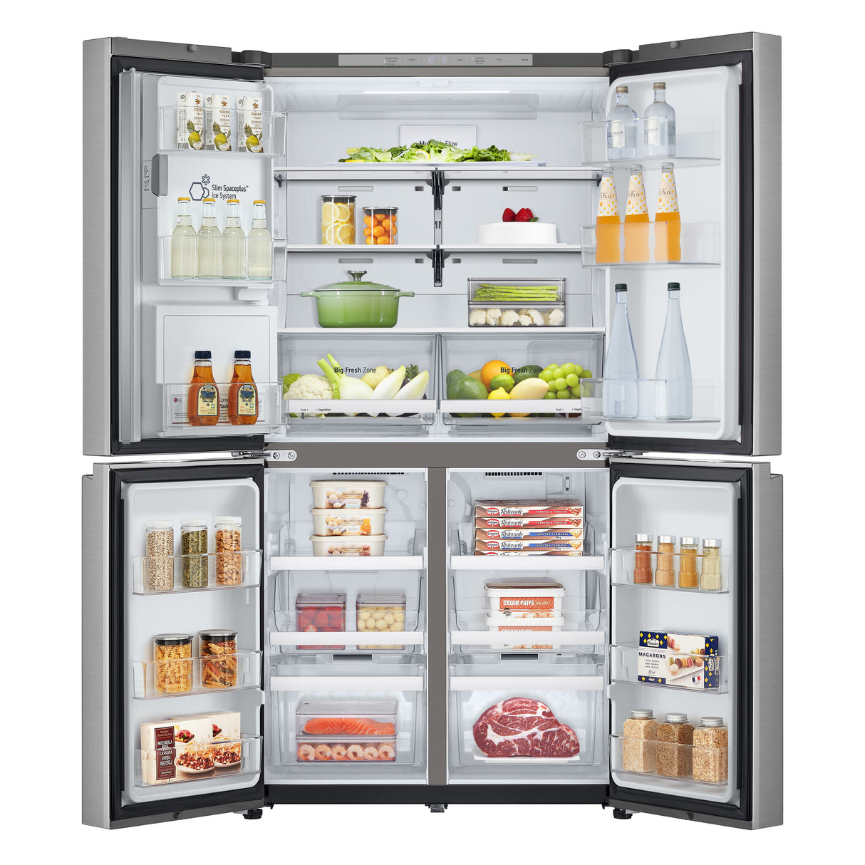 LG GML960PYFE side-by-side køle-fryseskab Fritstående 637 L Sølv
