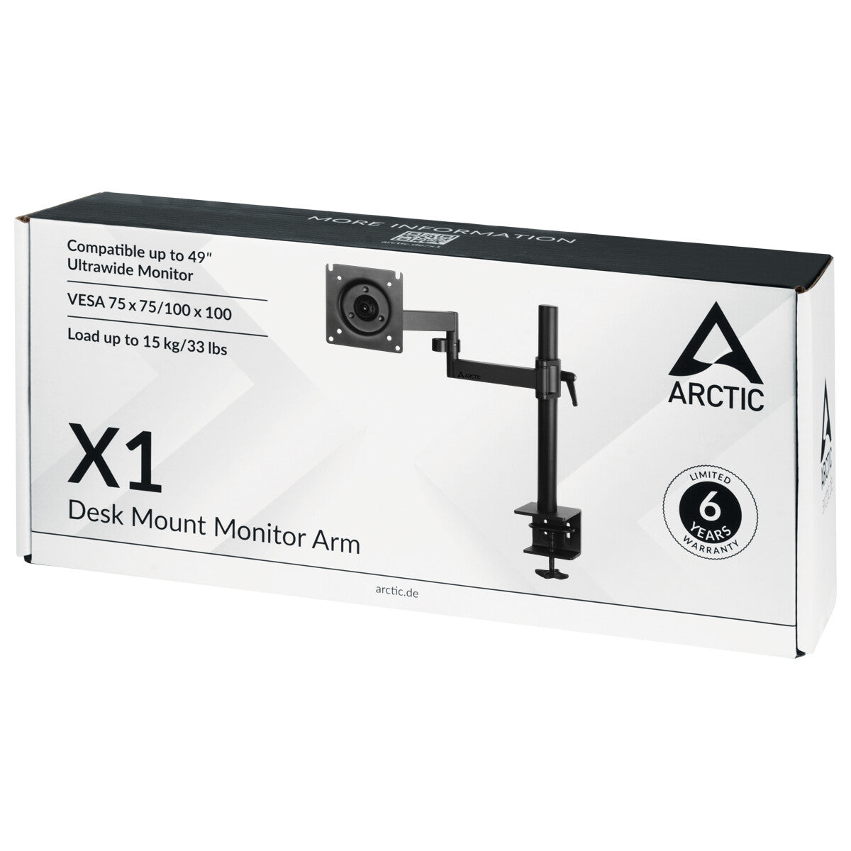 ARCTIC X1 109,2 cm (43") Skrivebord Sort