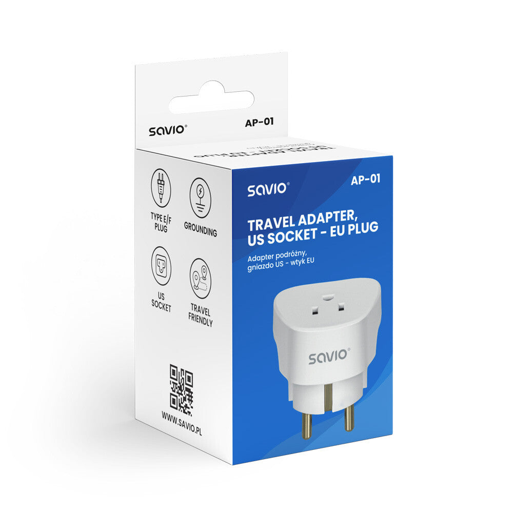 Savio AP-01 strømadapter og vekselret Indendørs 3750 W Hvid