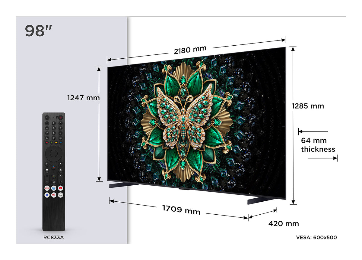 TCL C6K 98C6K TV 2,49 m (98") 4K Ultra HD Smart TV Wi-Fi Metallic