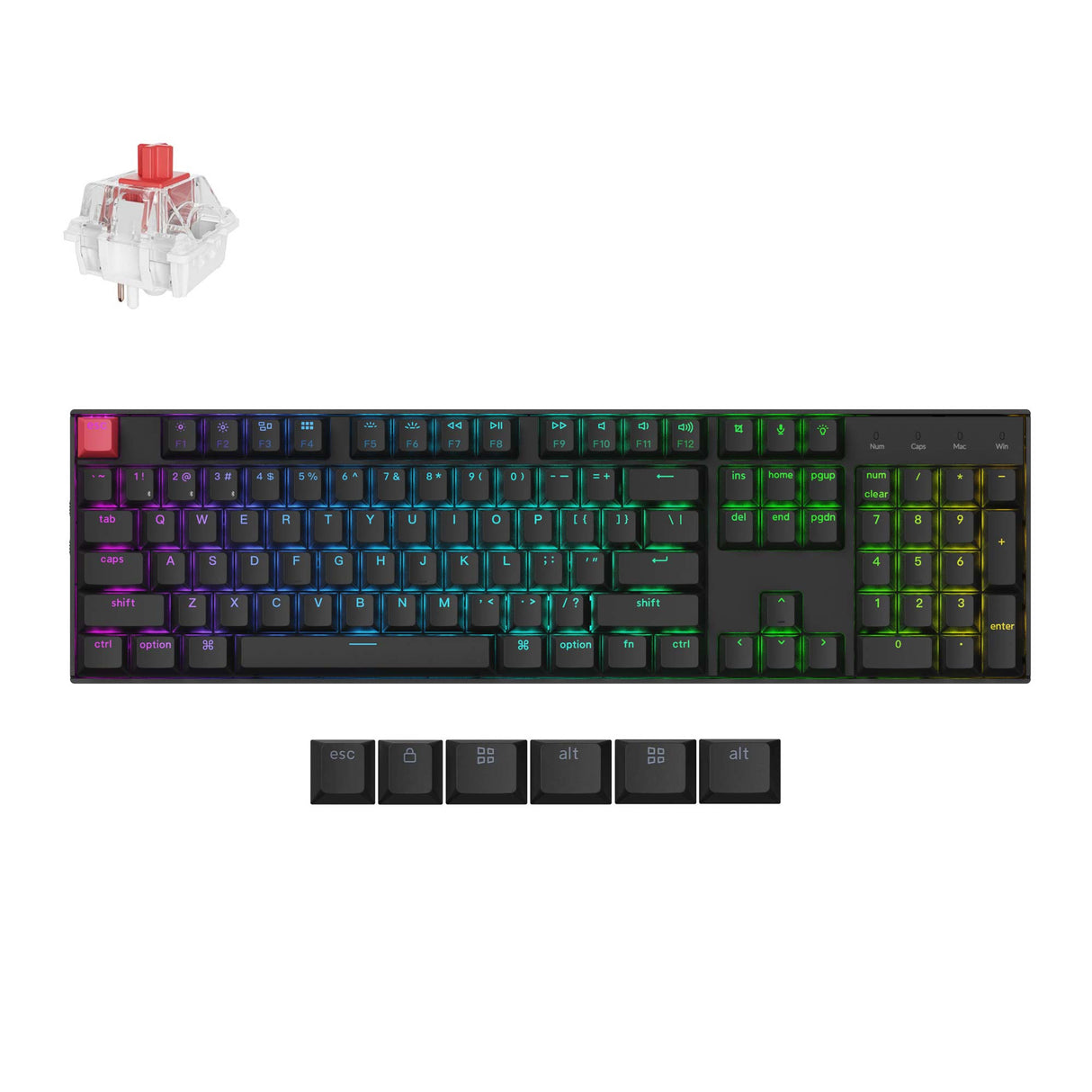 Keychron K10 QMK V2 tastatur Universel USB + RF Wireless + Bluetooth QWERTY Engelsk Sort