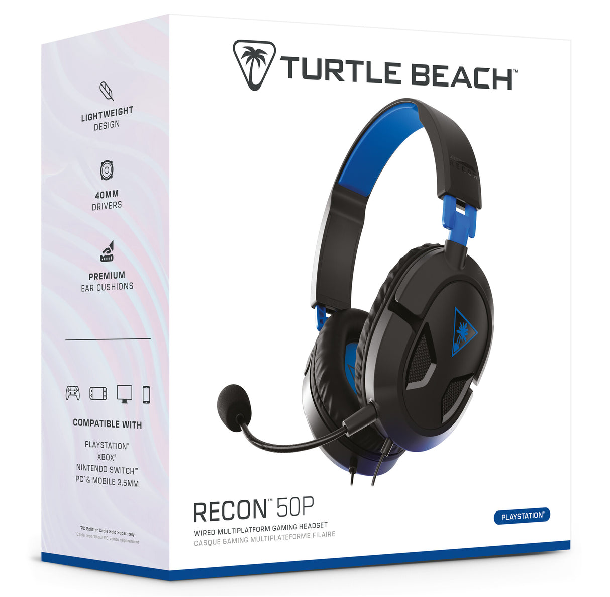Turtle Beach Recon 50 Headset Ledningsført Spil Sort, Blå