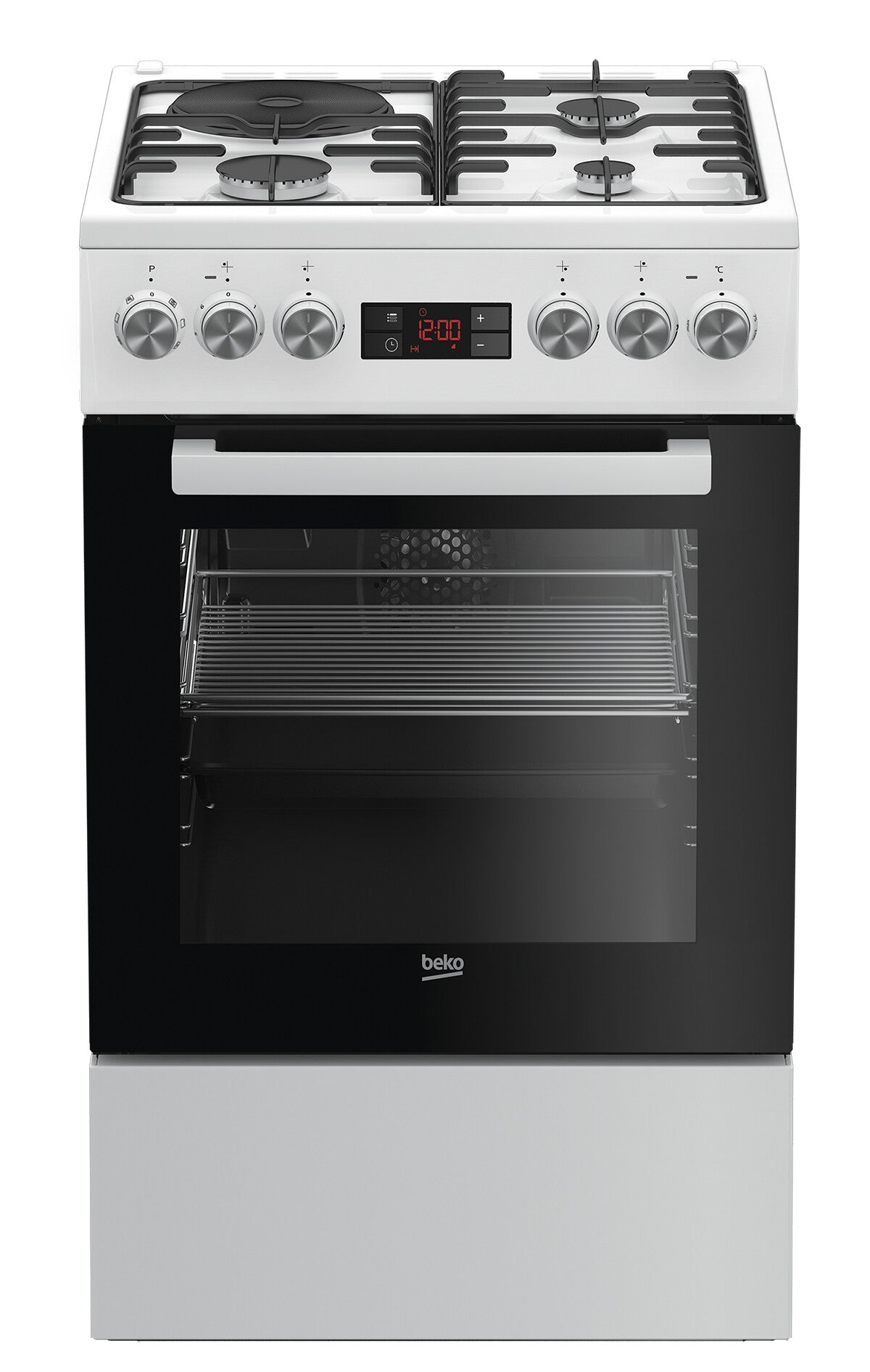 Beko FSE53320DWCS Fritstående komfur Elektrisk Gaskomfur Sort, Hvid