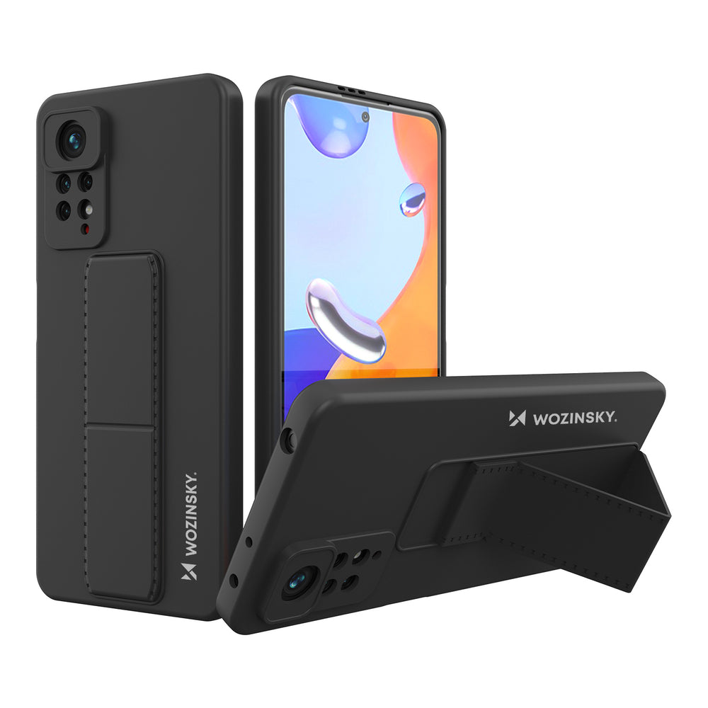 Wozinsky Kickstand Case silikonhylster med stand Xiaomi Redmi Note 11 Pro-hylster sort