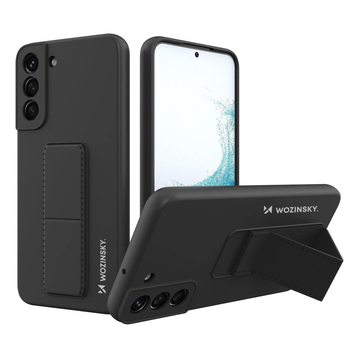 Wozinsky Kickstand Case silikon stand cover til Samsung Galaxy S22 + sort