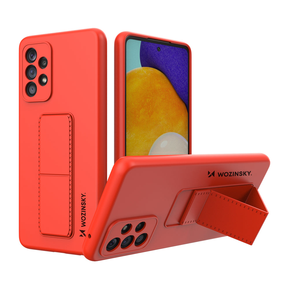 Wozinsky Kickstand Case silikonhylster med stativ til Samsung Galaxy A73 rød