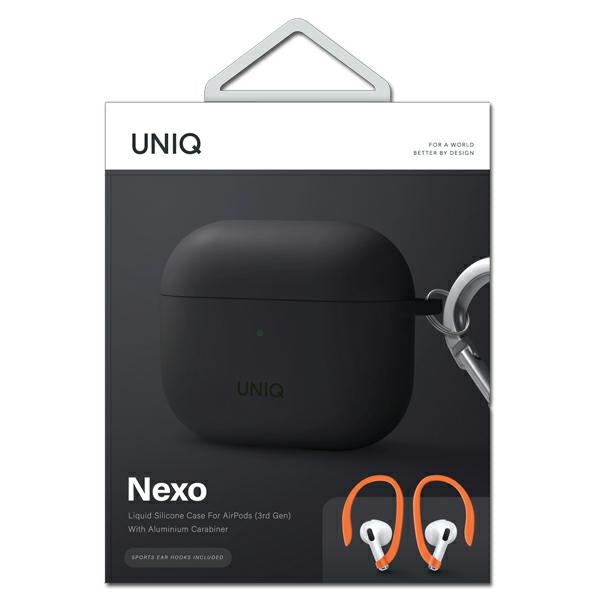 Uniq Nexo-kasse til AirPods 3 + Ørehooks Silikon - grå