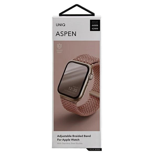 Uniq Aspen Strimlet rem til Apple Watch 1/2/3/4/5/6/7/8/SE/SE2 44/42/45 mm - lyserød